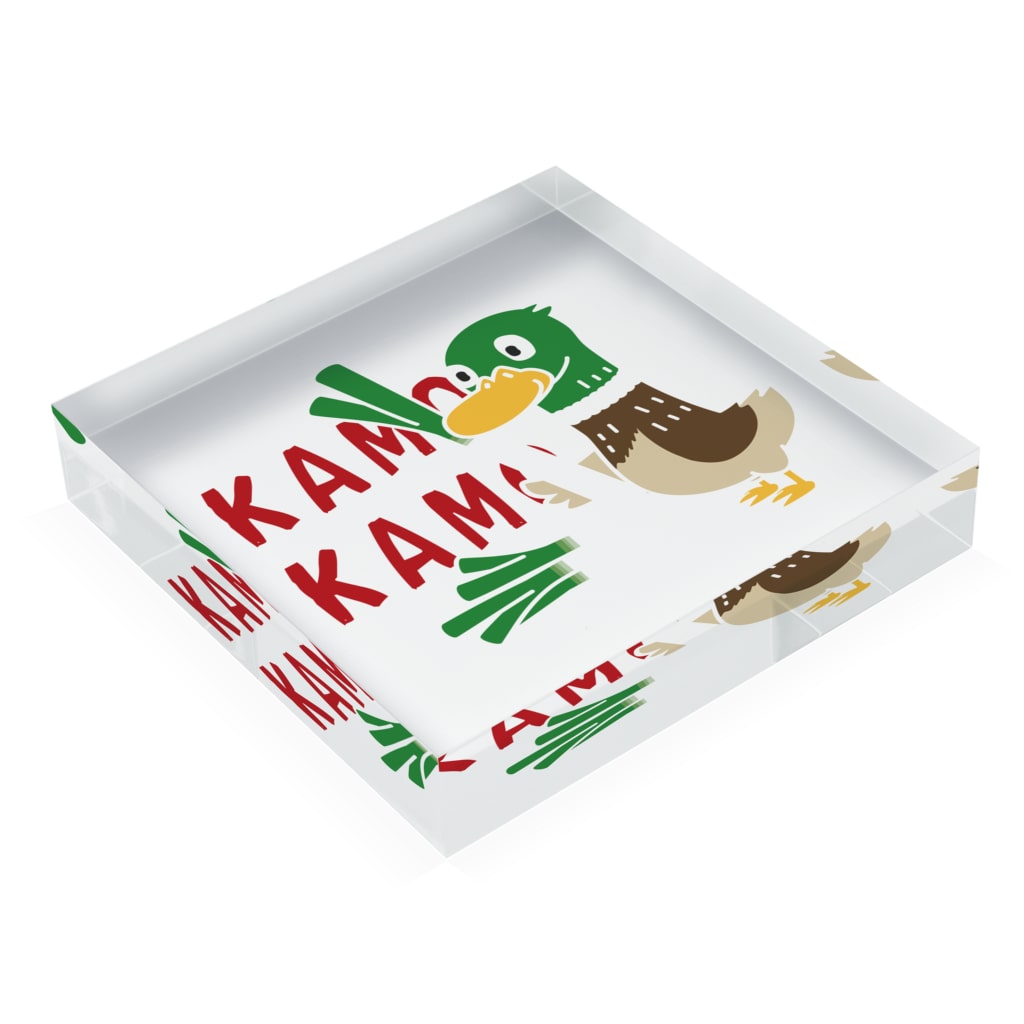 イラスト MONYAAT の鴨カモ カモかも C Acrylic Block :placed flat