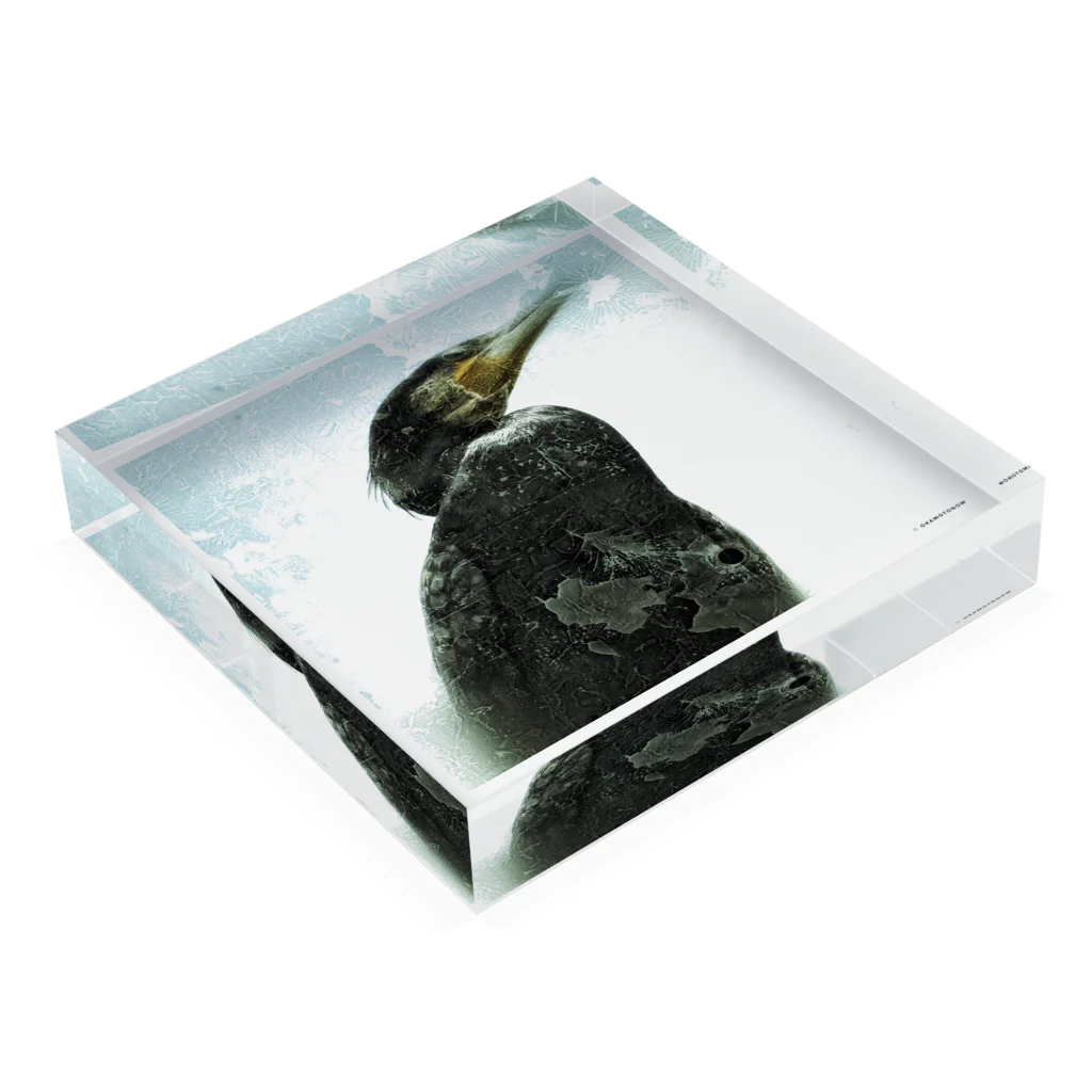 岡本なう - okamoto now -の鵜頂点アートグッズ Acrylic Block :placed flat