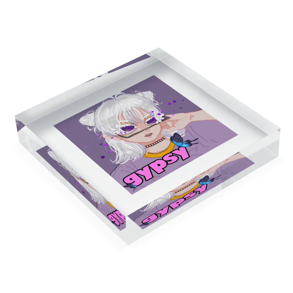 gypsyの【コハク】white Acrylic Block :placed flat