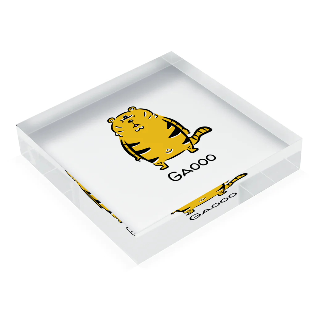 ねこのねごとの悩みがちなトラくん Acrylic Block :placed flat