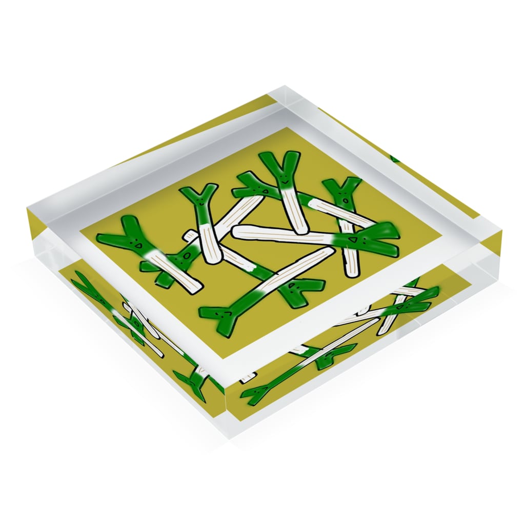 それいゆの生産者応援シリーズ（ねぎ） Acrylic Block :placed flat