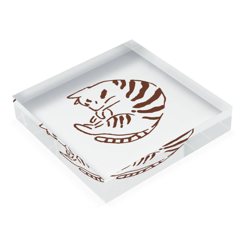 mymyのまるねこトラ Acrylic Block :placed flat