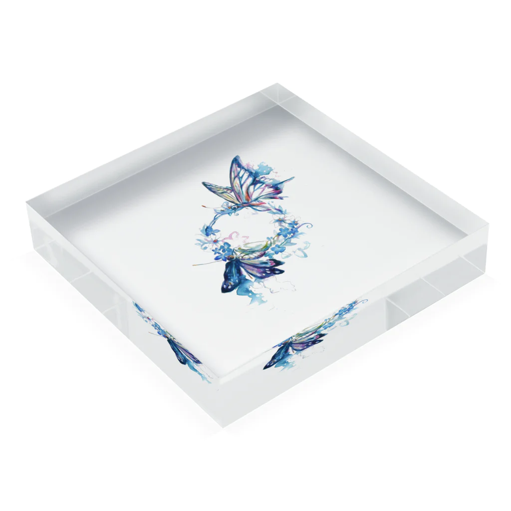 華涙(haru)goodsの羽化 Acrylic Block :placed flat