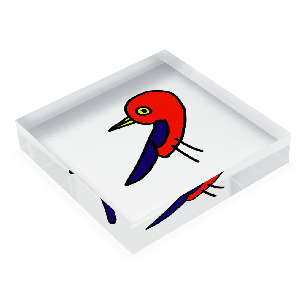  moonさんのフリカエリbird Acrylic Block :placed flat