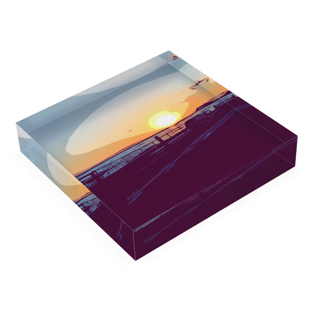 わらしゃんどのSUNSET Acrylic Block :placed flat