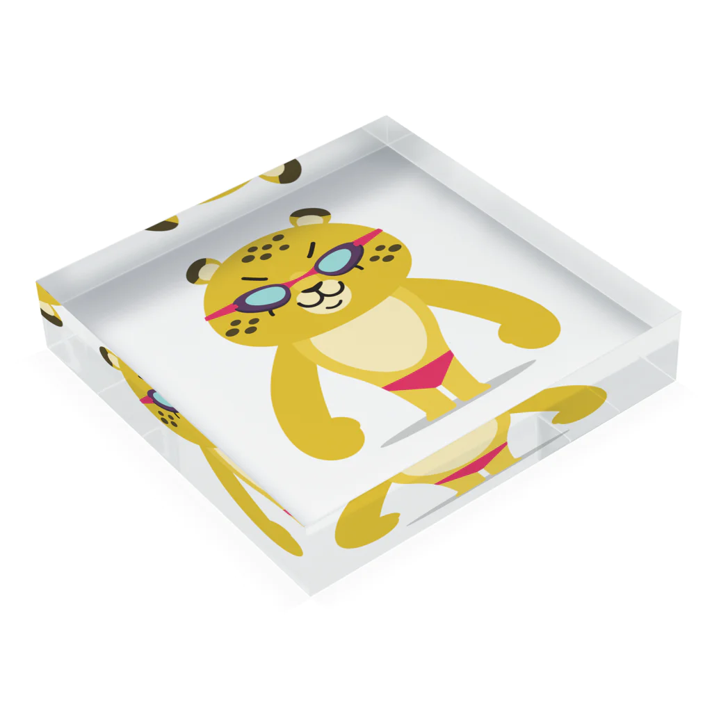 cheetah-swimmerのチータースイマー Acrylic Block :placed flat