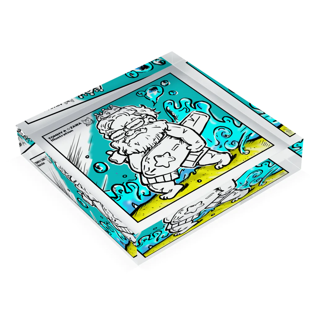 TOMMY★☆ZAWA　ILLUSTRATIONの裸の王様SUMMER　現定 Acrylic Block :placed flat