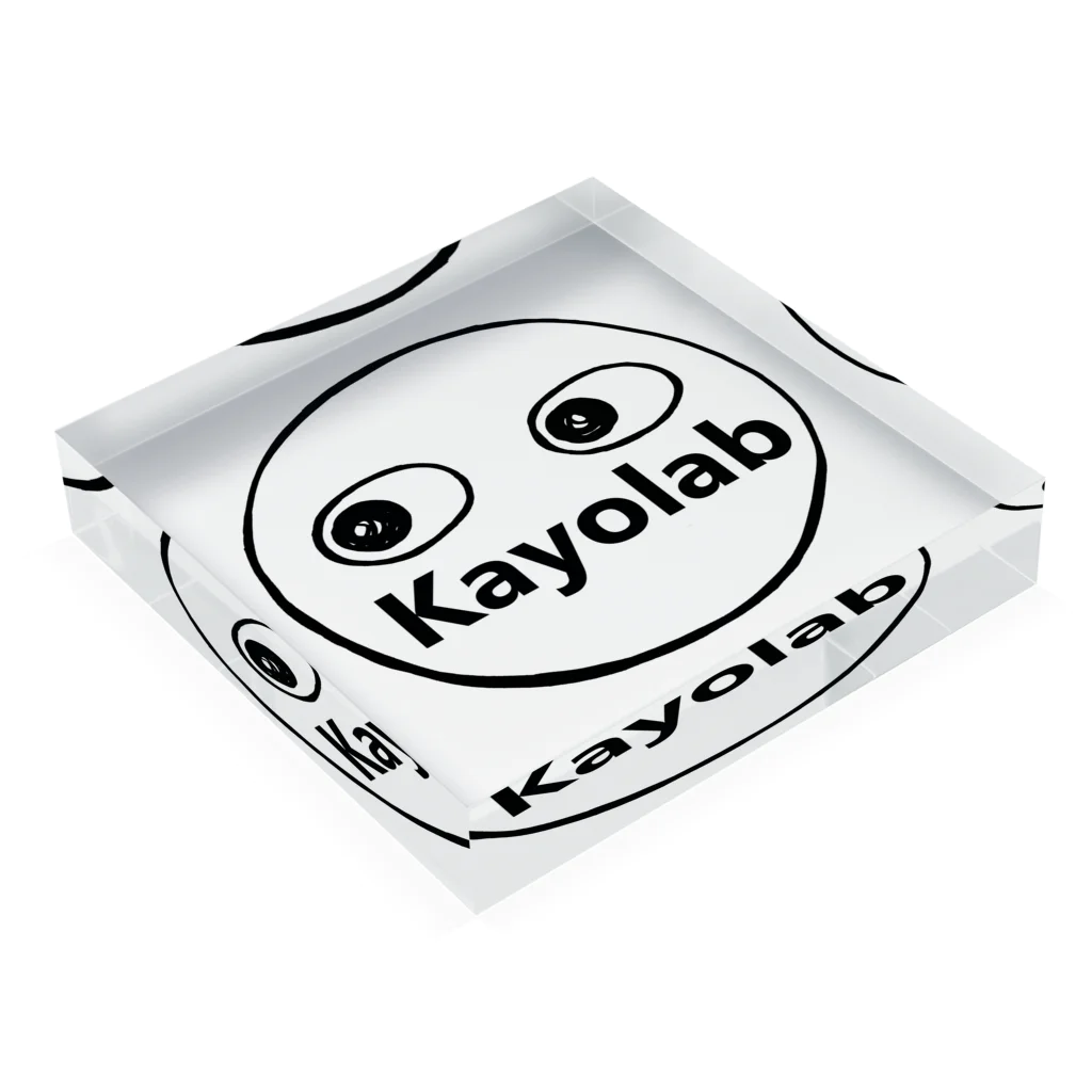 カヨラボ　スズリショップのKayolabくん Acrylic Block :placed flat