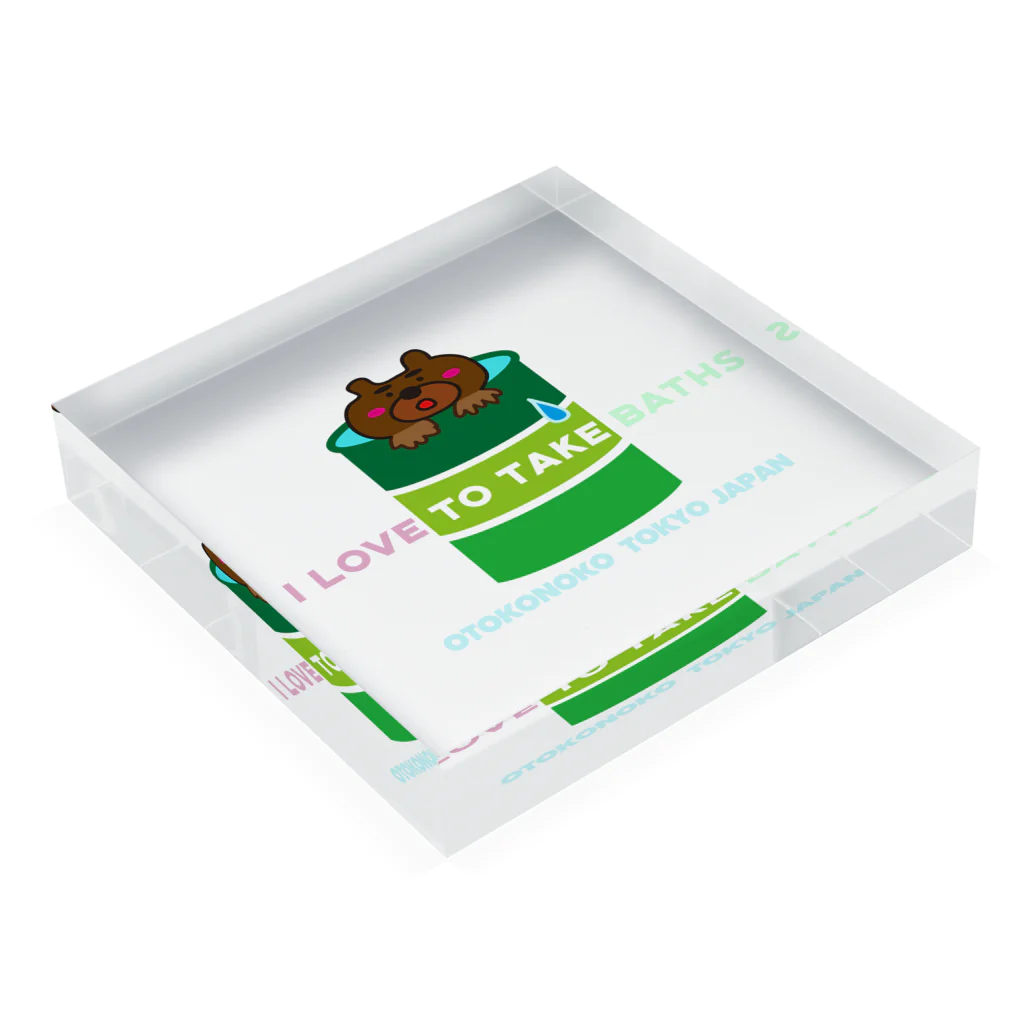 OTOKONOKOTOKYOJAPANのTAKE A BATH(緑) Acrylic Block :placed flat