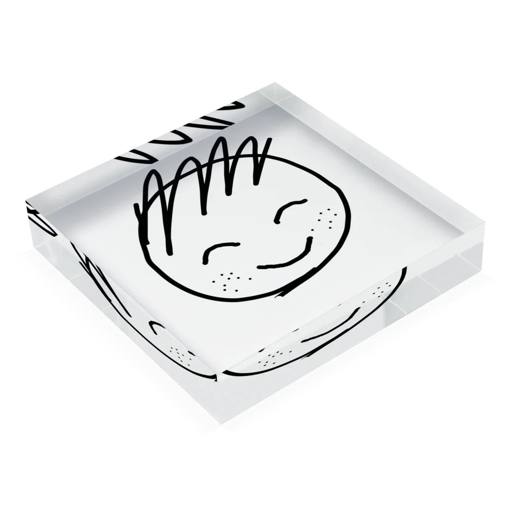 おハゲくんのお父ちゃんのおハゲくん Acrylic Block :placed flat