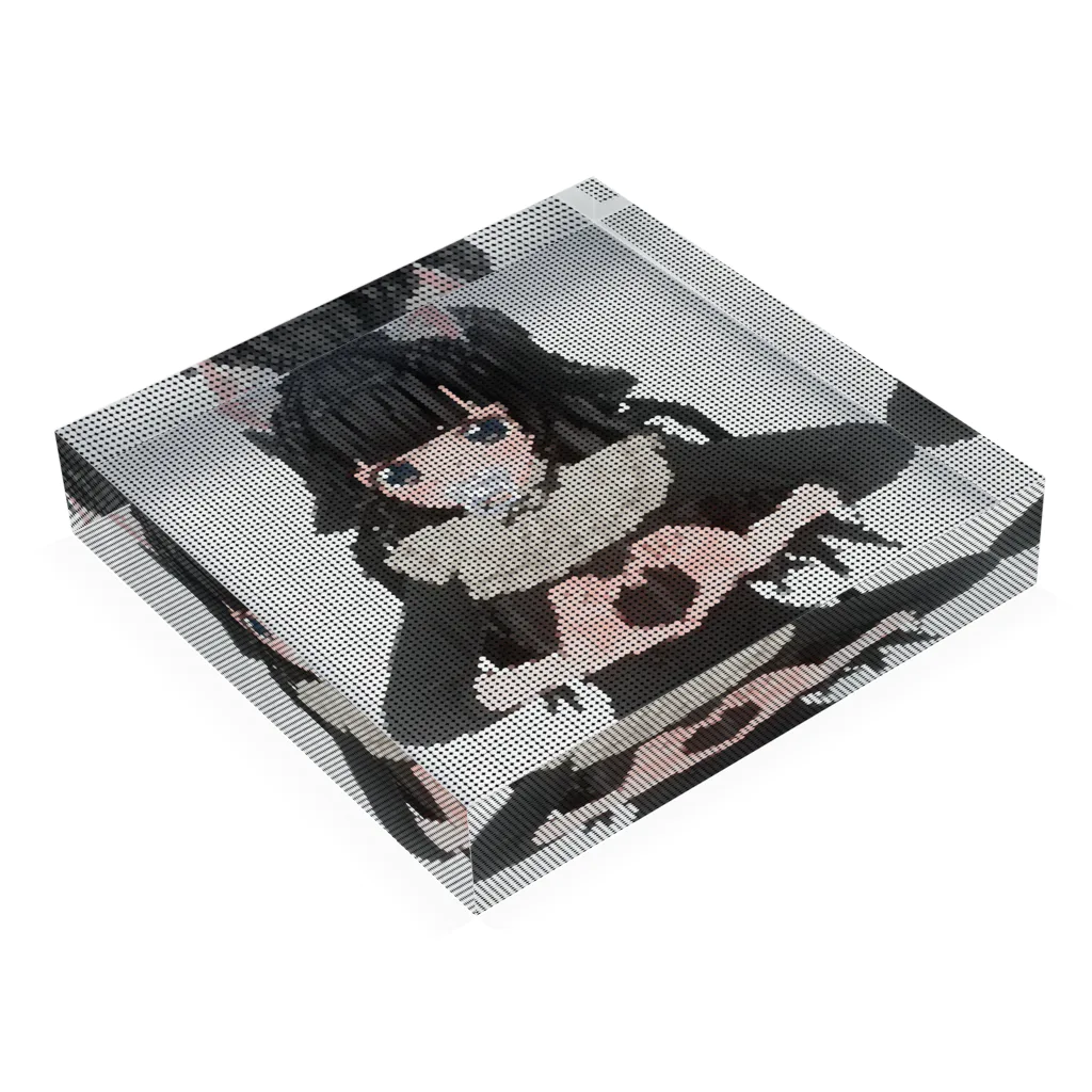 メアのにゃんおーどっと Acrylic Block :placed flat