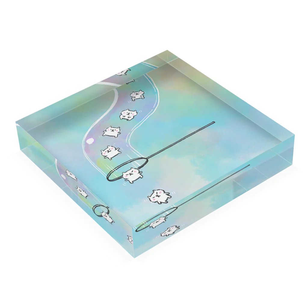 chocosshi shopのつらなりねこ Acrylic Block :placed flat