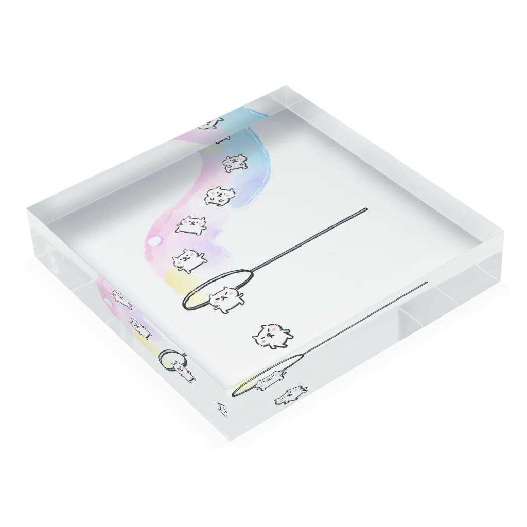 chocosshi shopのつらなりねこ Acrylic Block :placed flat