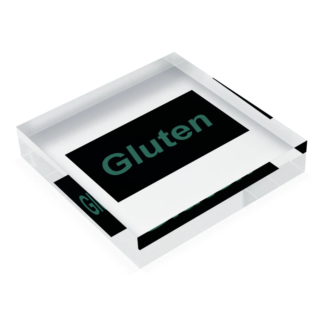 Glutenのグルテン（黒） アクリルブロックの平置き