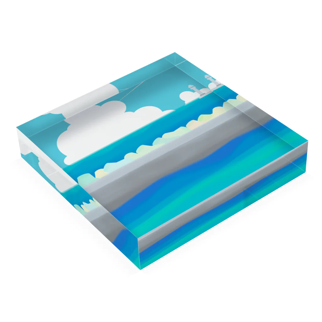 にんじんちびこのお気に入りの海岸 Acrylic Block :placed flat