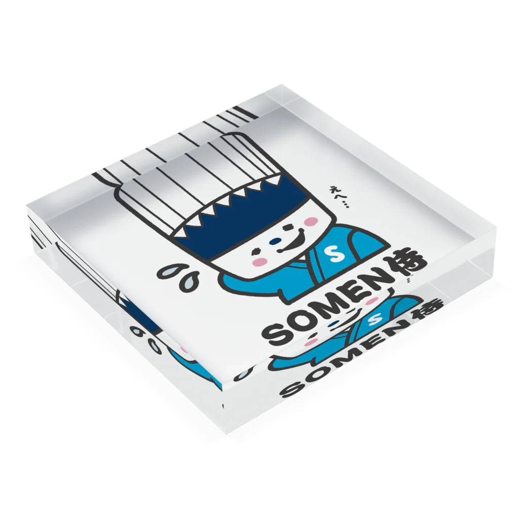 そうめん侍のSOMEN侍「えへ」NEWモデル Acrylic Block :placed flat