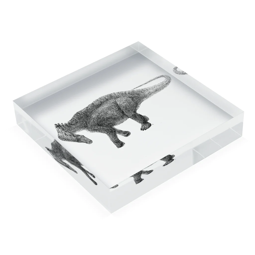 segasworksのAmargasaurus（白黒） Acrylic Block :placed flat