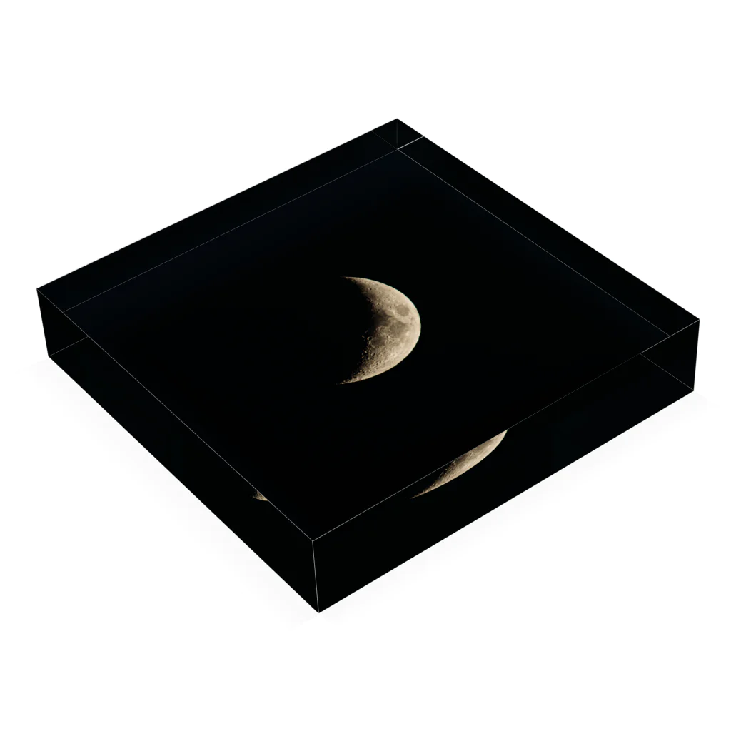 Shintaro Tsushima | 青森の絶景カメラマンの月齢 12（BLACK） Acrylic Block :placed flat