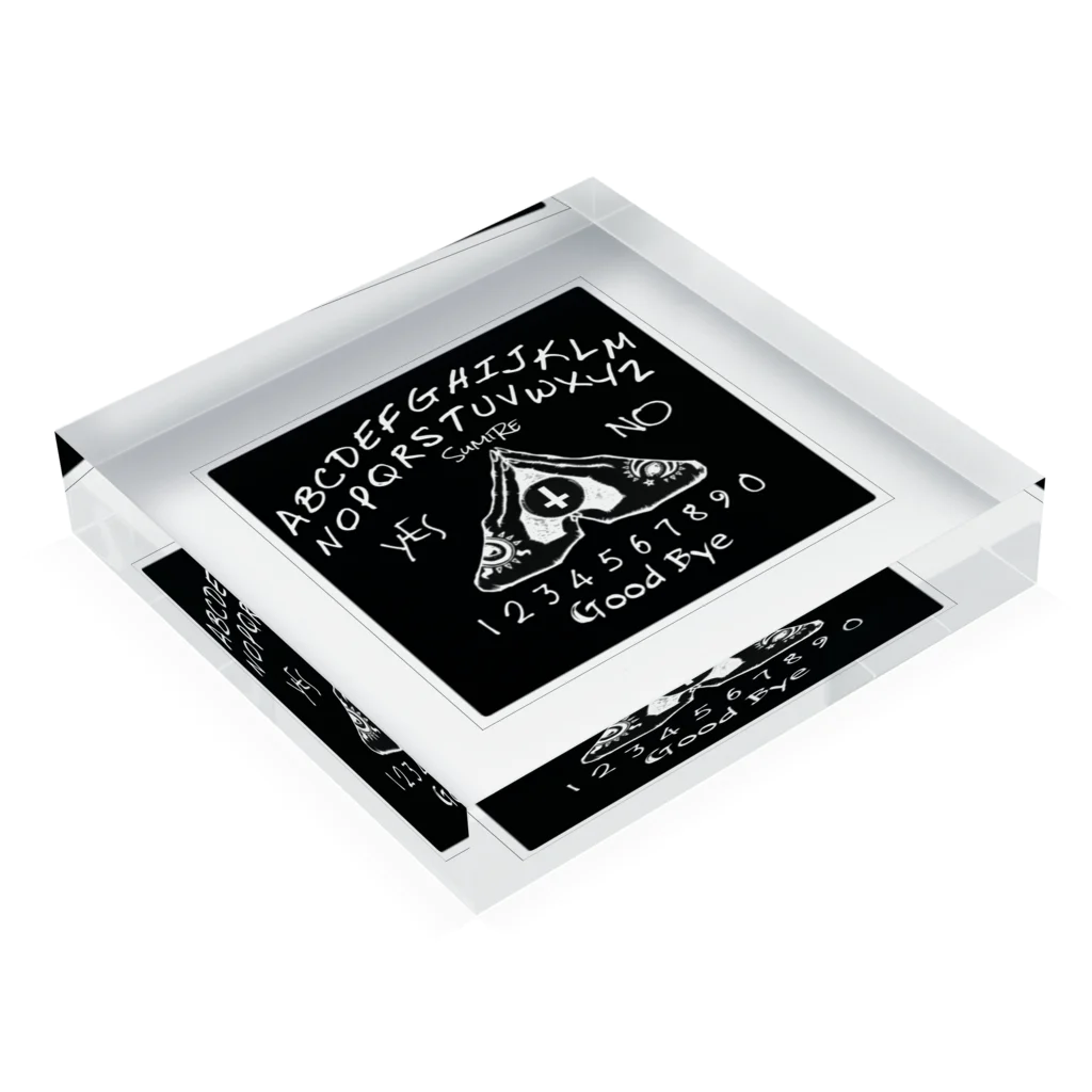 SumiReのウィジャボード　Ouija　黒 Acrylic Block :placed flat