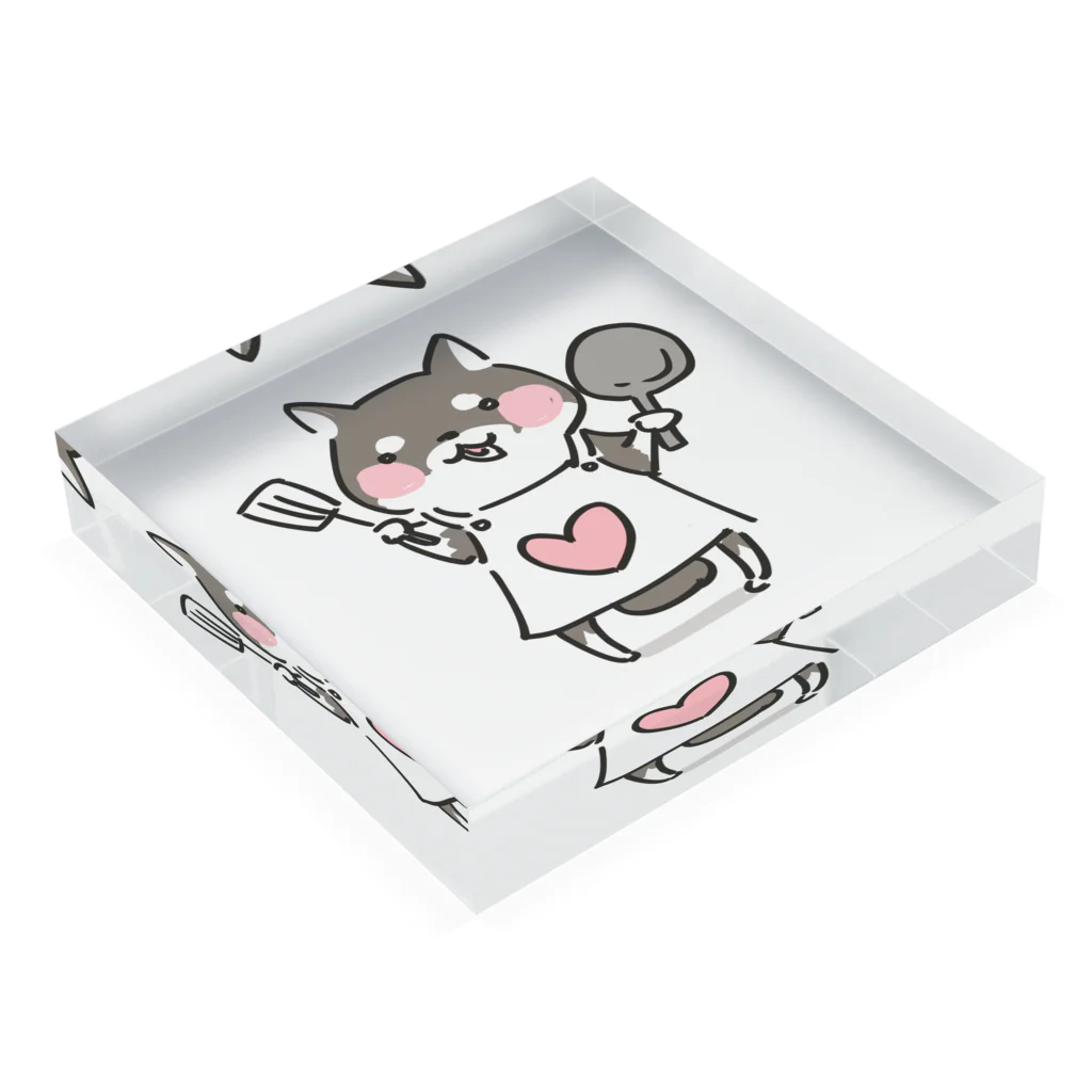 さくらとそらクリエイティブのシンプル　しばちゃん Acrylic Block :placed flat