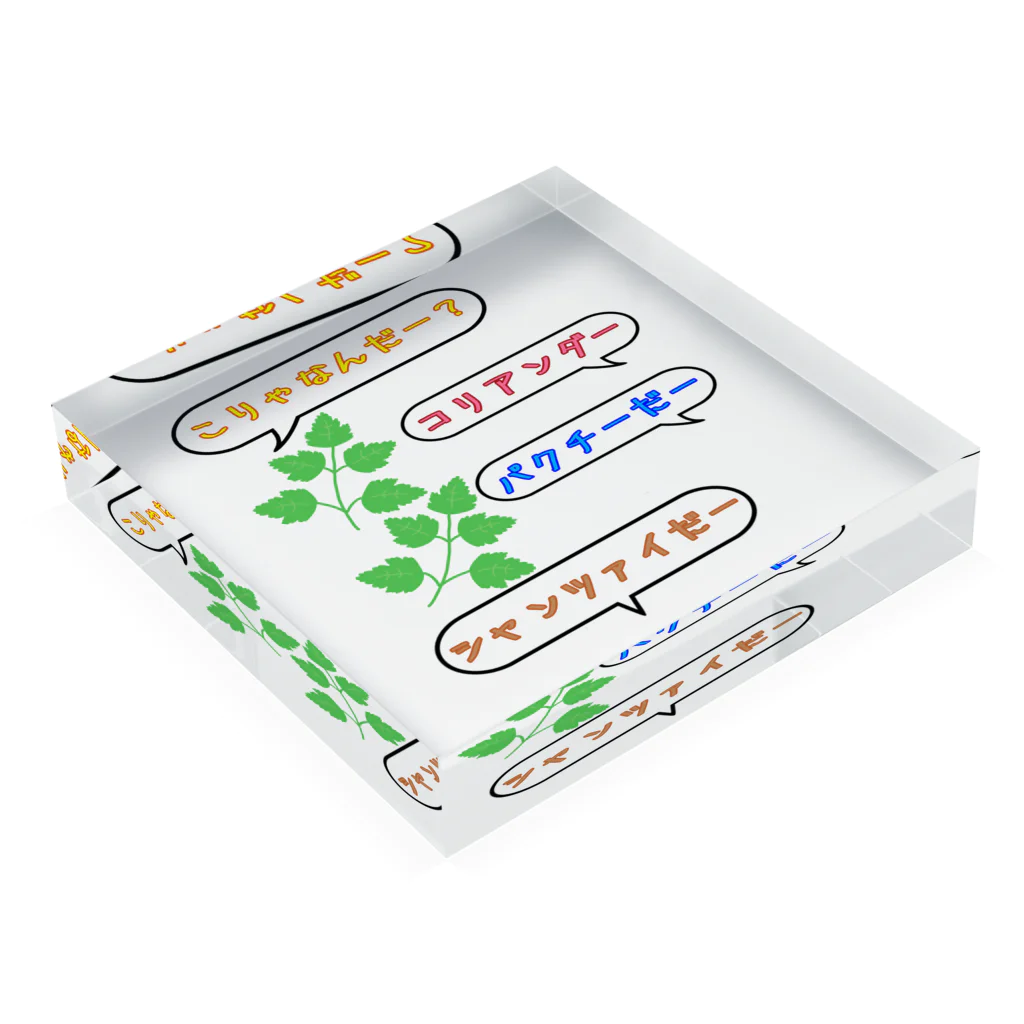 ウチのMEIGENやさんのこりゃなんだー？コリアンダー Acrylic Block :placed flat