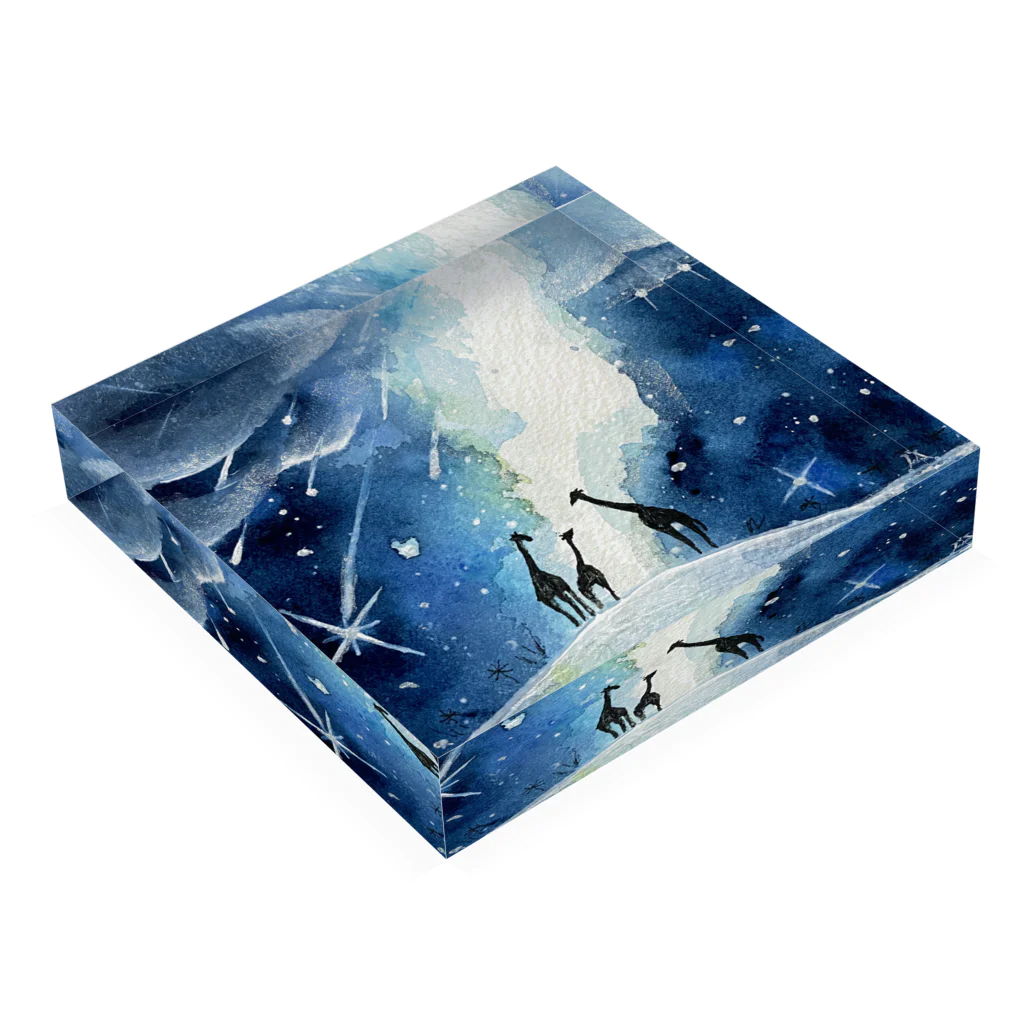 きりんとうの小さな夜空絵No.11 Acrylic Block :placed flat