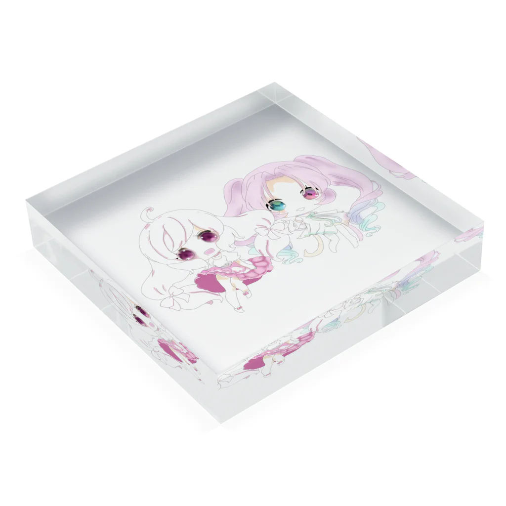 キューキャラの夢ちゃん＆ジュエリーちゃんグッズ！ Acrylic Block :placed flat