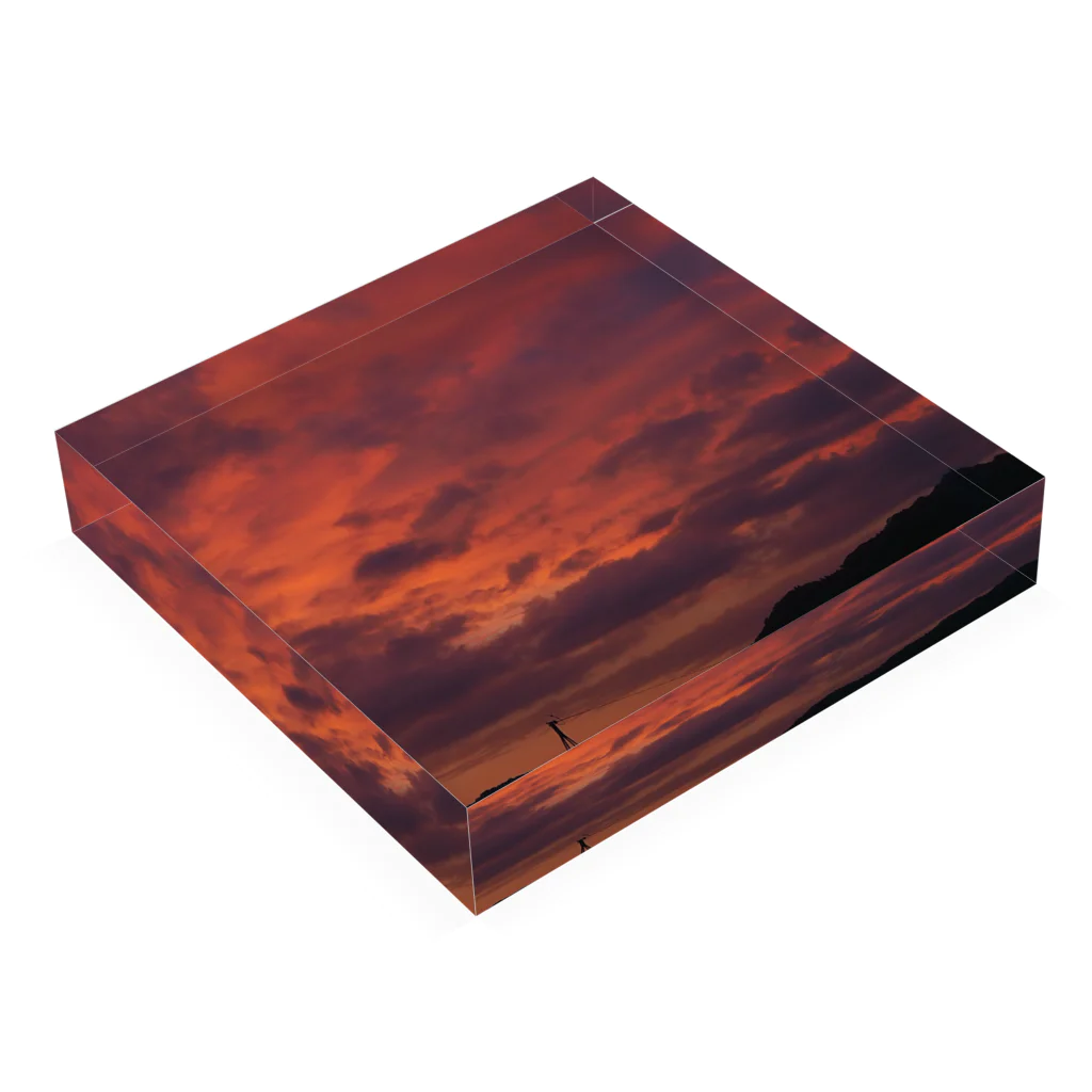 .ちあき．の夕焼け Acrylic Block :placed flat