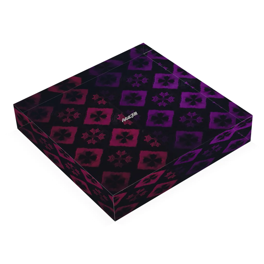 【ホラー専門店】ジルショップの紅×紫(ツートンカラー) Acrylic Block :placed flat