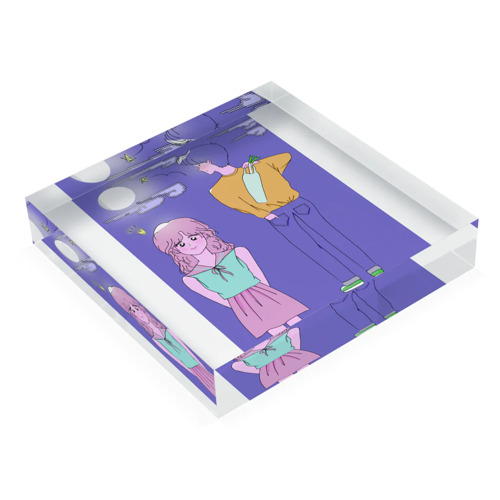 ひよこ工房のシティポップ Acrylic Block :placed flat