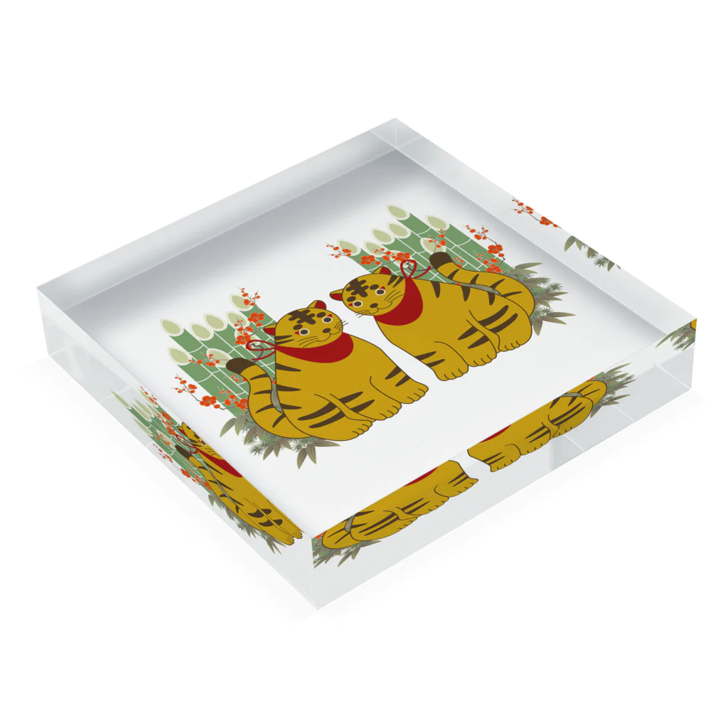 Amiの松竹梅大寅 Acrylic Block :placed flat