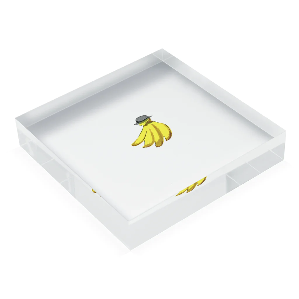 上手に出来たのお帽子バナナくん Acrylic Block :placed flat