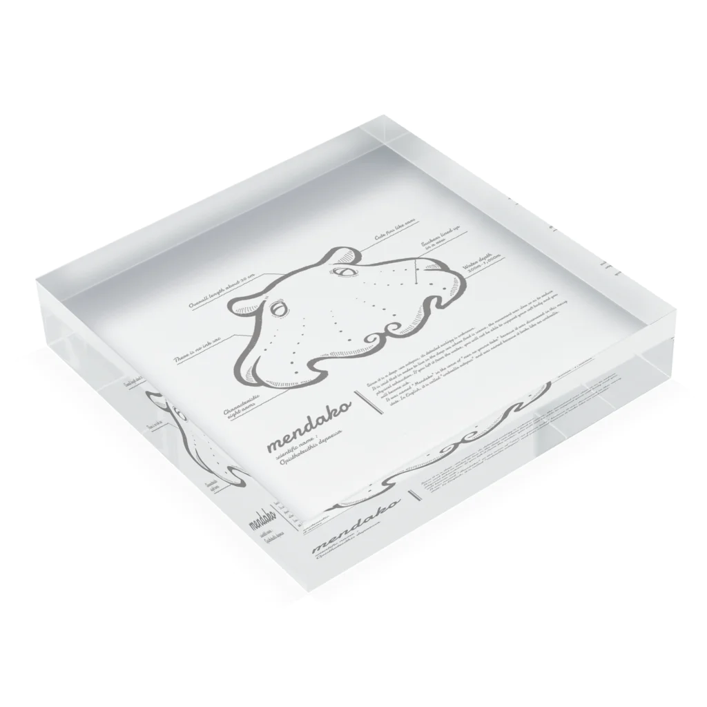めんだ子のめんだこさん解体新書 Acrylic Block :placed flat