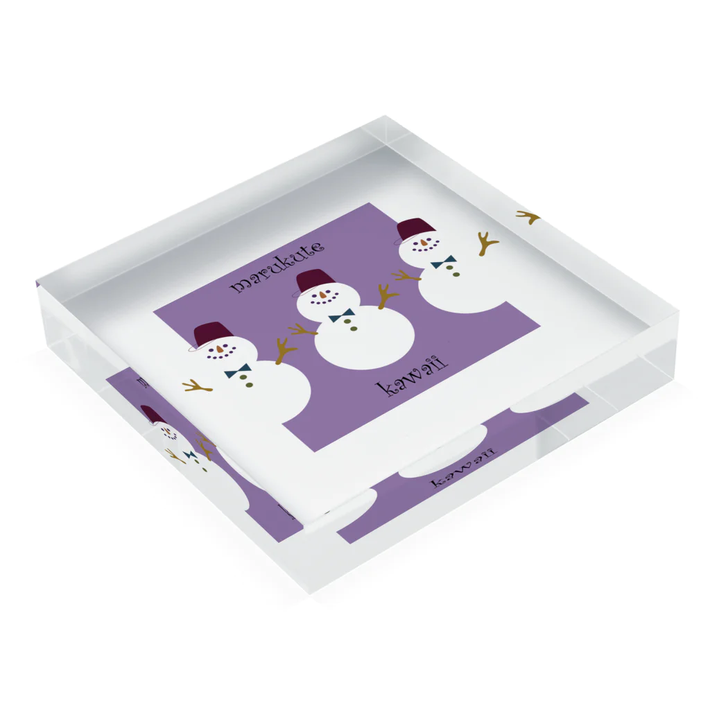 Hinaのまるくて かわいい purple Acrylic Block :placed flat