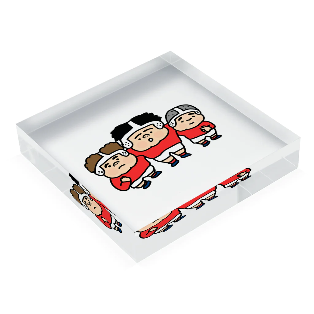 nekokokuのスクラム ラガーくん ラグビー Acrylic Block :placed flat