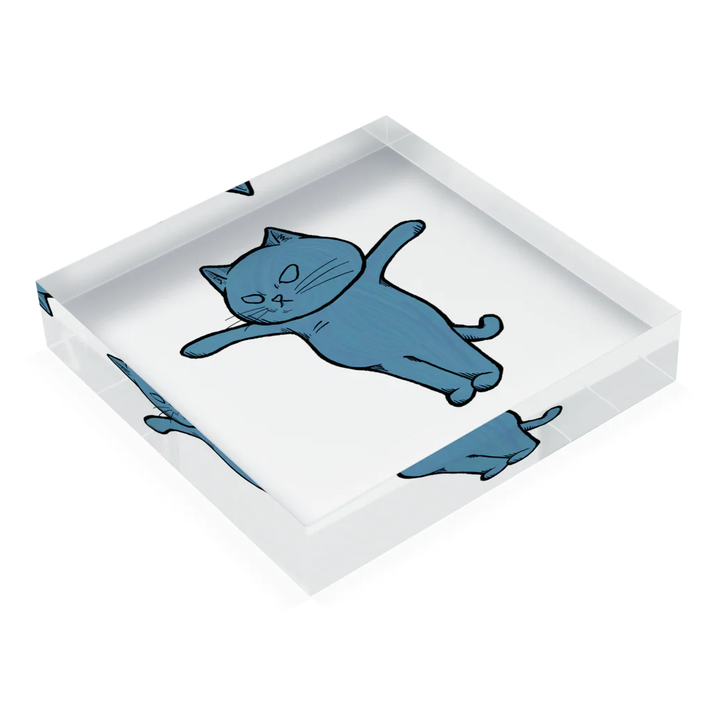 TAKE-TONの高飛び込み猫 DIVE  Acrylic Block :placed flat