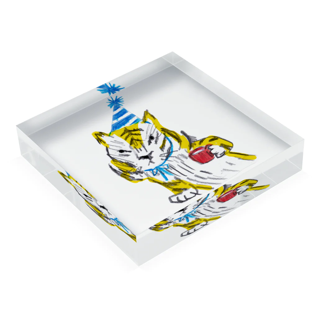 タンバリンの ガオガオくん Acrylic Block :placed flat