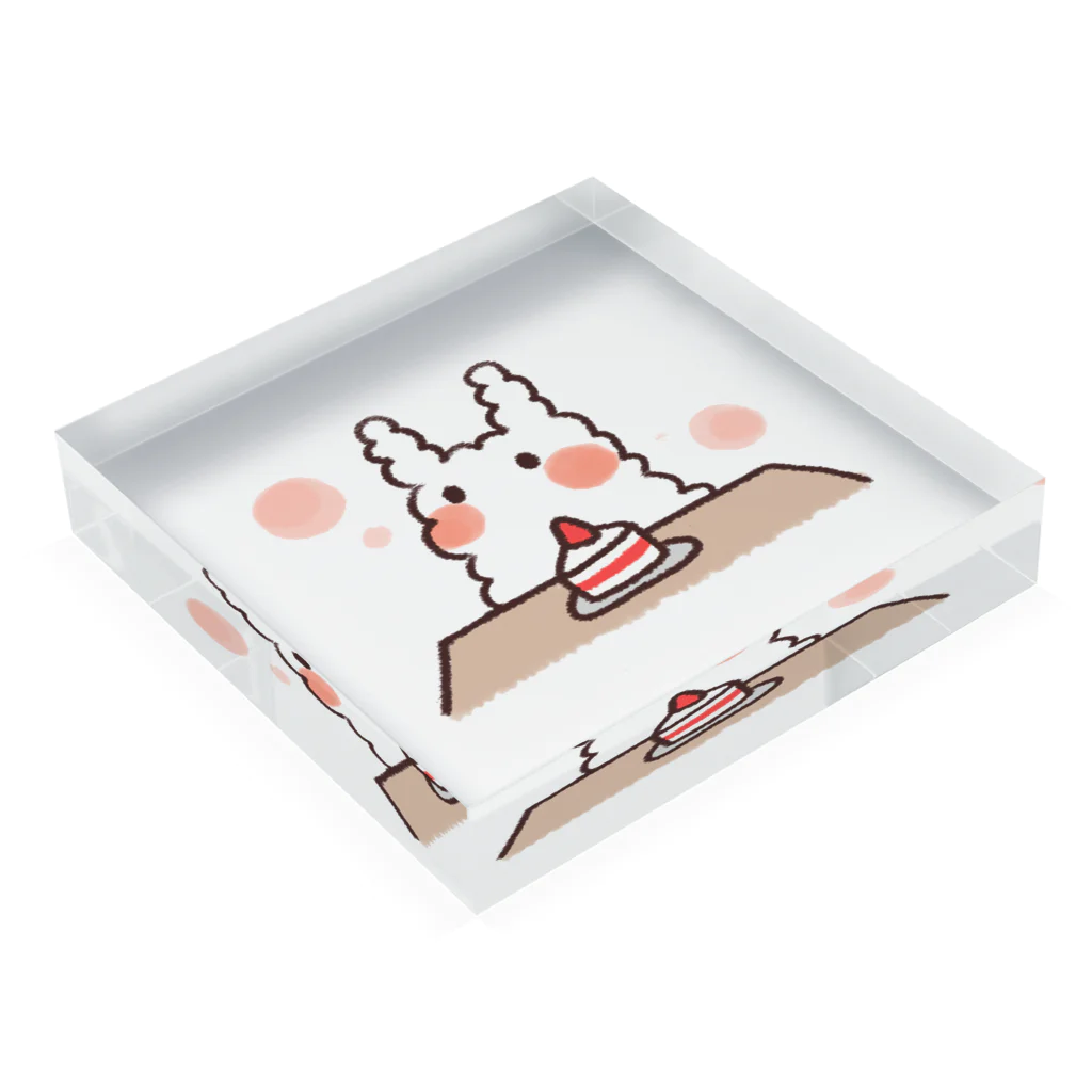 K.momokoのうさぎのウミウシ(ケーキver.) Acrylic Block :placed flat