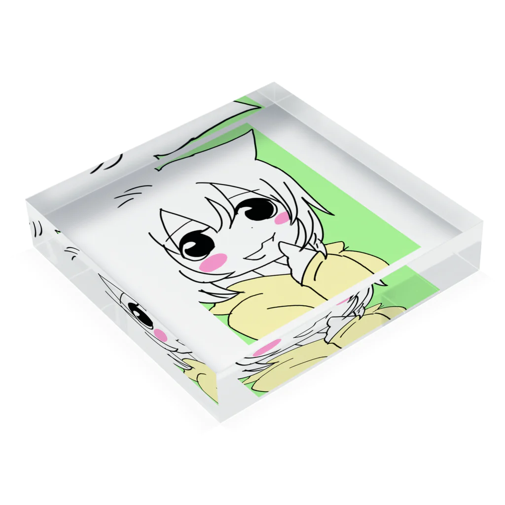 nattonのねぎとろ Acrylic Block :placed flat