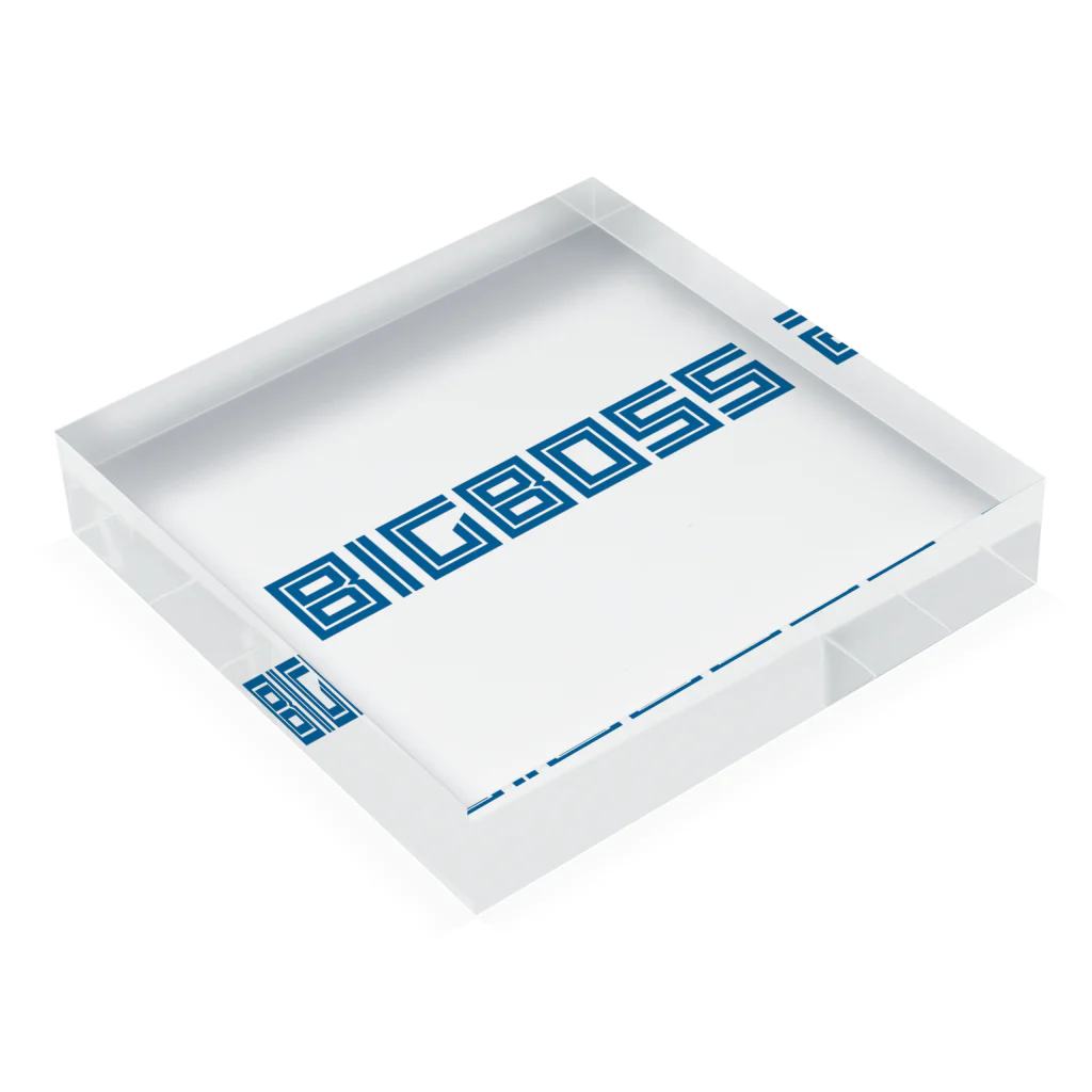 【何字ゃ文字屋】の「BIG BOSS」新ロゴ フォント Acrylic Block :placed flat