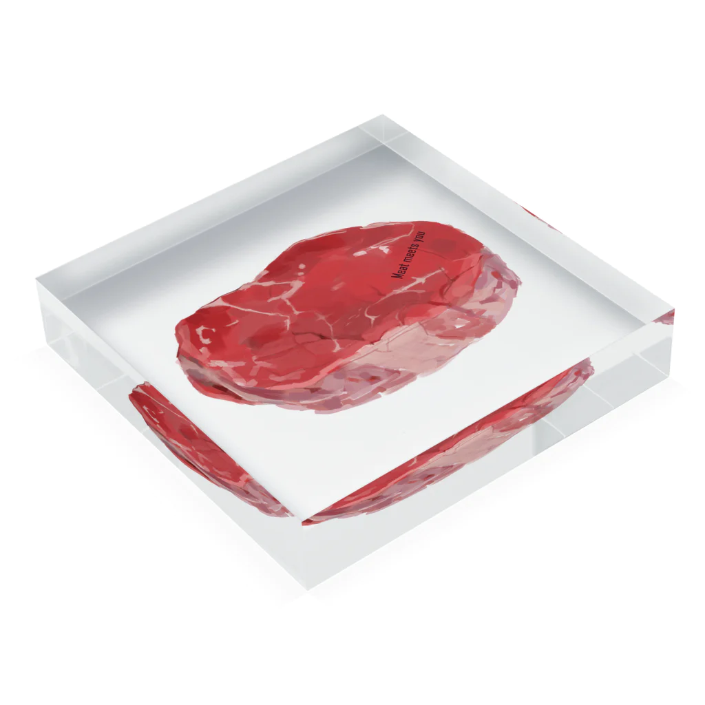 CONCEPT+CのMeat meets you2 Acrylic Block :placed flat