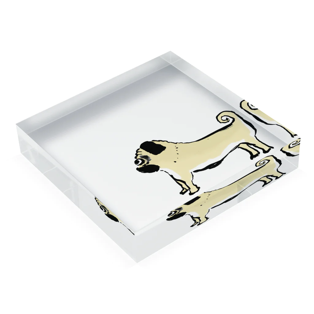 パグ犬イラスト(カラー) Acrylic Block by ashibikino ∞ SUZURI パグ犬イラスト(カラー) Acrylic Block by ashibikino ∞ SUZURI