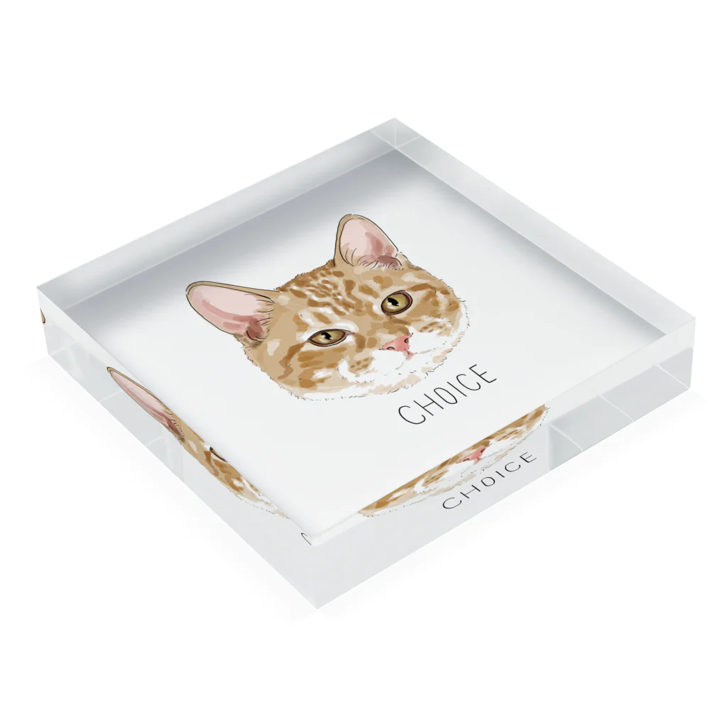 みきぞーん｜保護猫 ミッキー画伯と肉球とおともだちのchoice Acrylic Block :placed flat