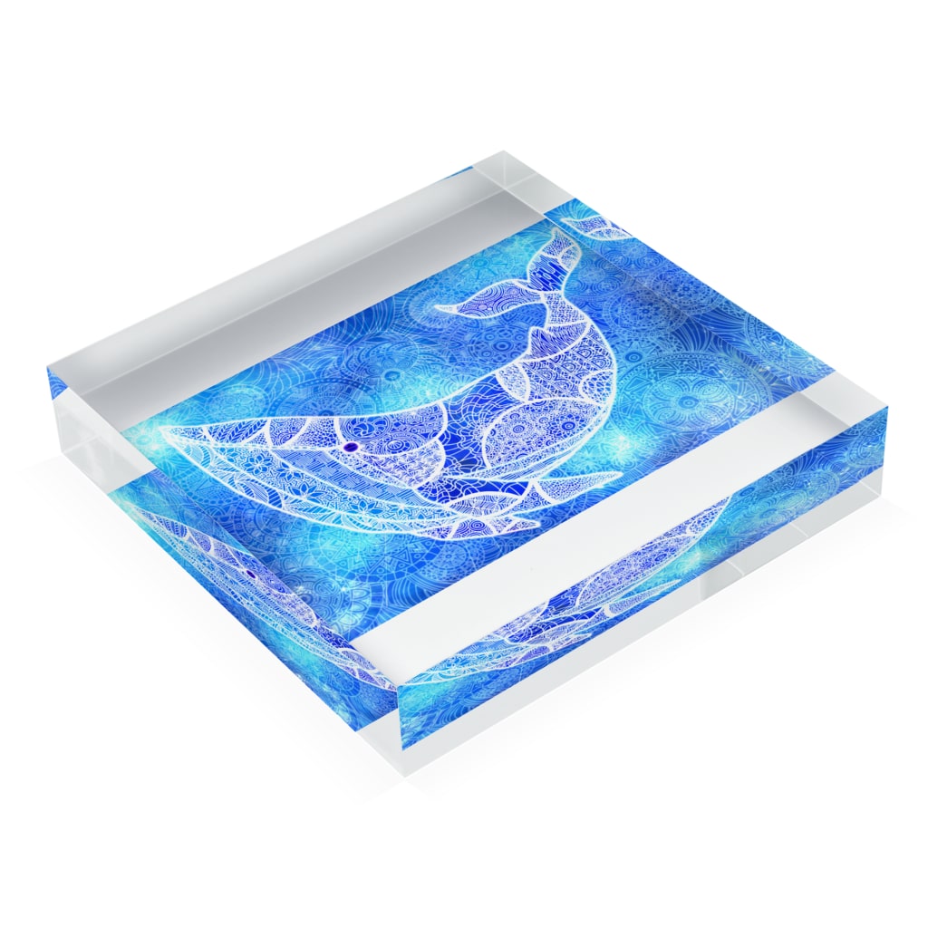 そのへんの黒猫の鯨 Acrylic Block :placed flat