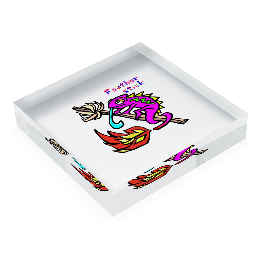 Feather stick-フェザースティック-のフェザースティック【Feather stick】 Acrylic Block :placed flat