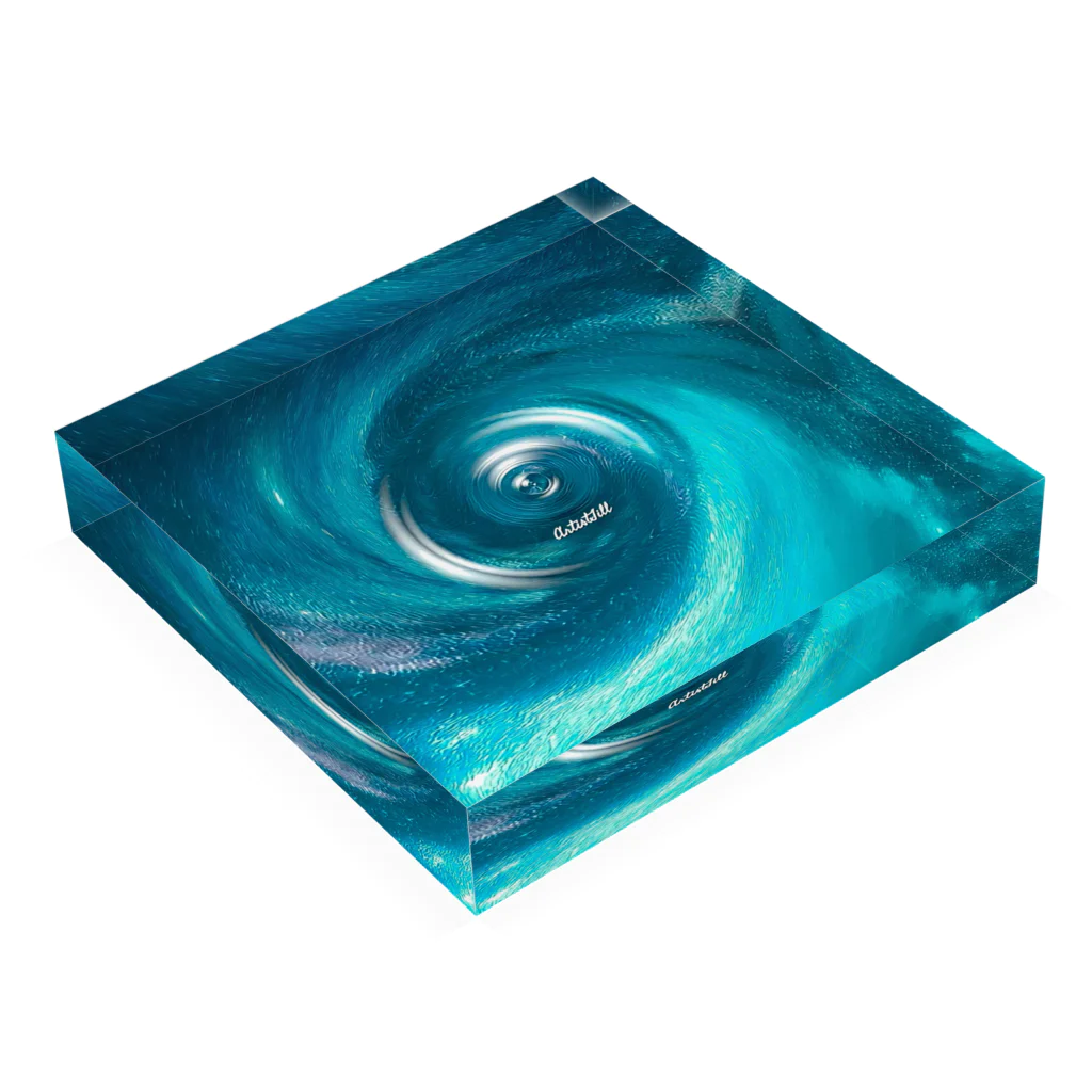 【ホラー専門店】ジルショップの宇宙キャンディー/エメラルドグリーン Acrylic Block :placed flat