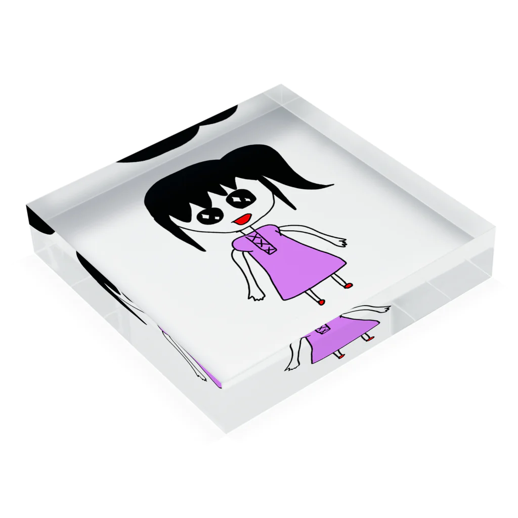 dokodemodoaの幼稚園児が描いたような絵 Acrylic Block :placed flat