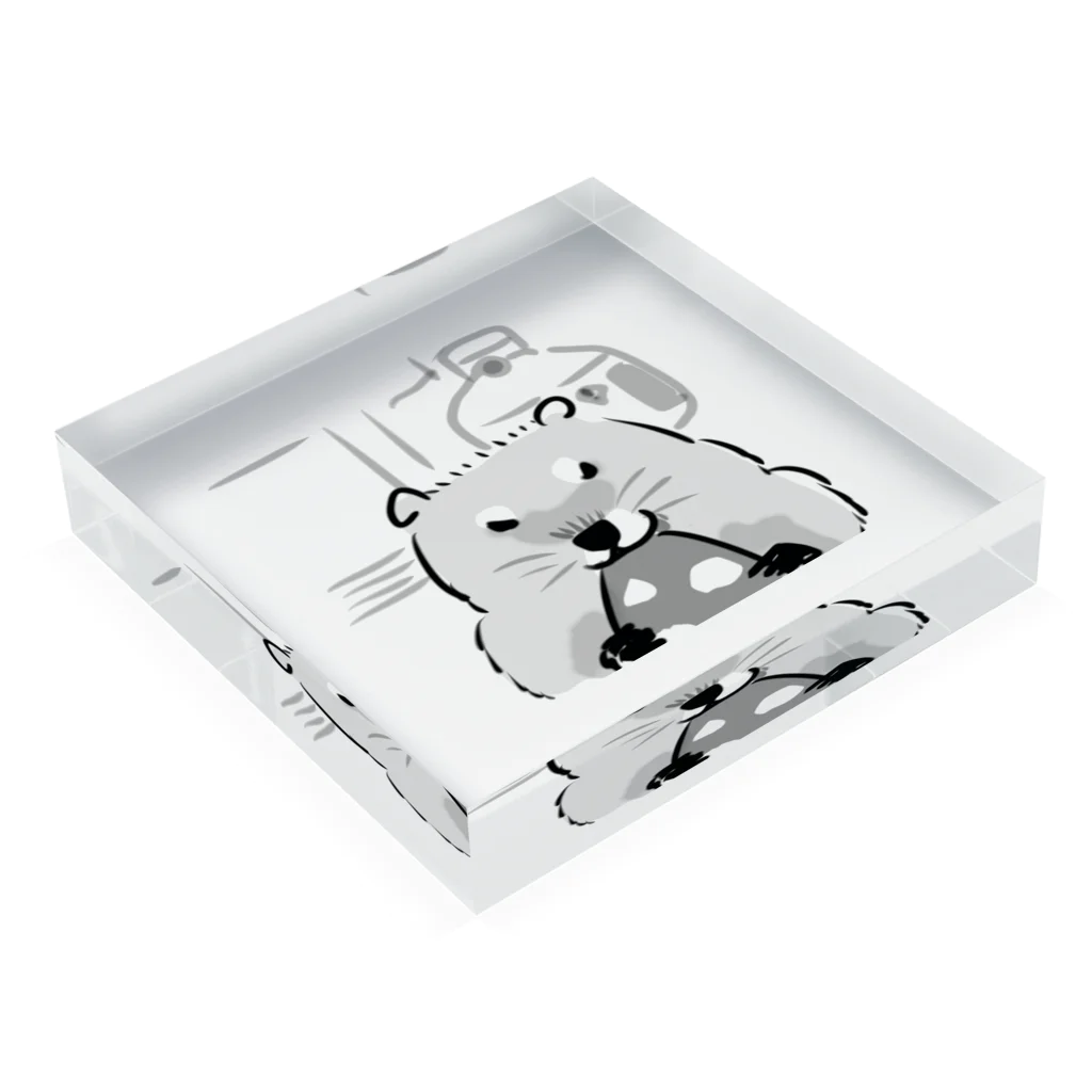 a.k.a kakのウッド・チャック（ピザ） Acrylic Block :placed flat