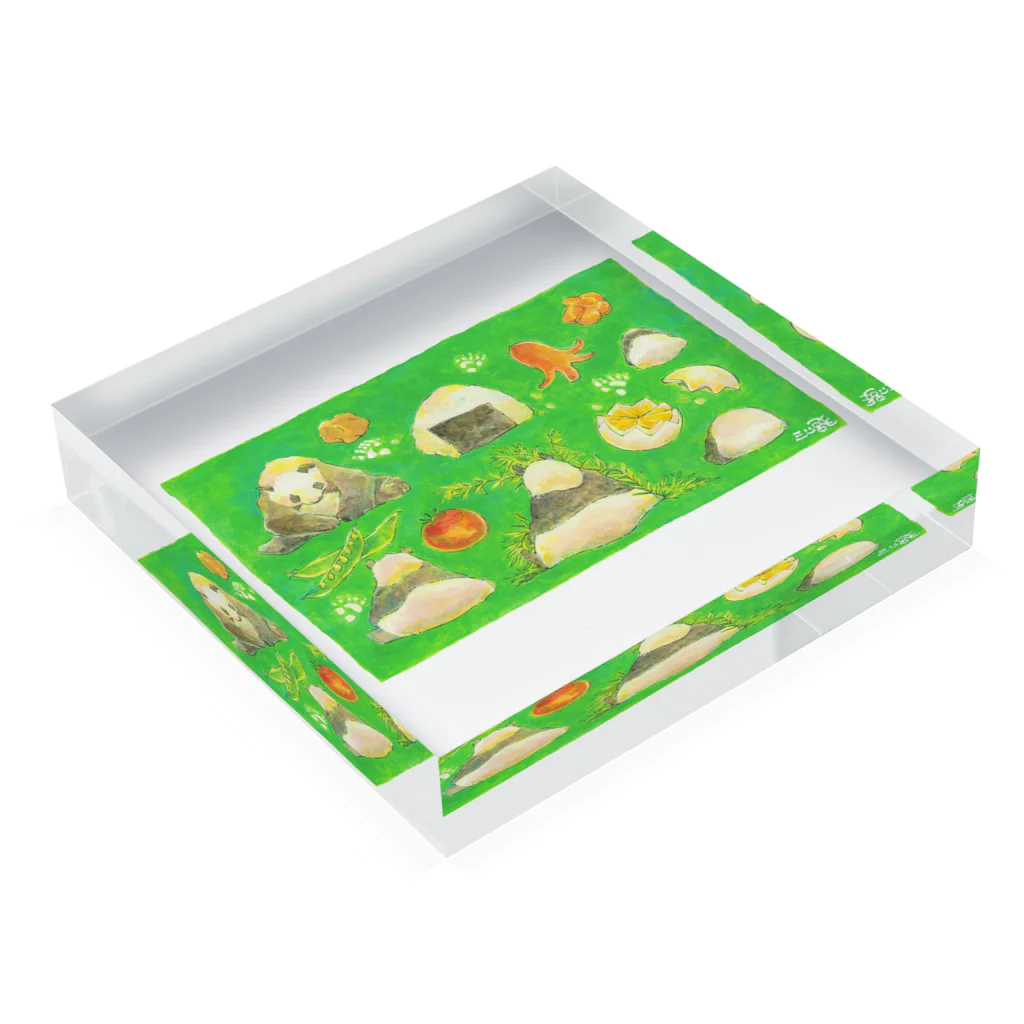 放課後屋のぱんだ弁当 Acrylic Block :placed flat