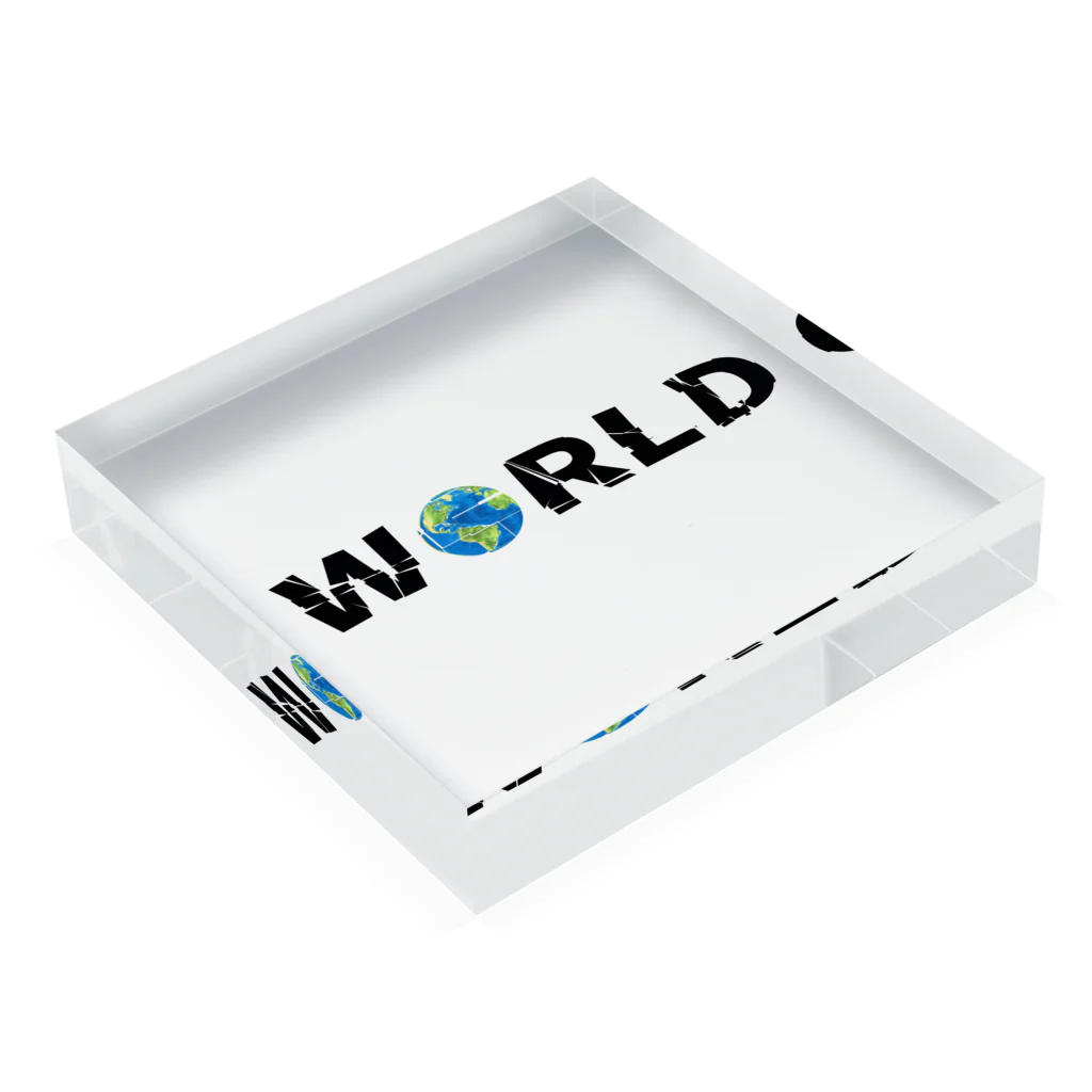 Ａ’ｚｗｏｒｋＳのWORLD(英字＋１シリーズ) Acrylic Block :placed flat